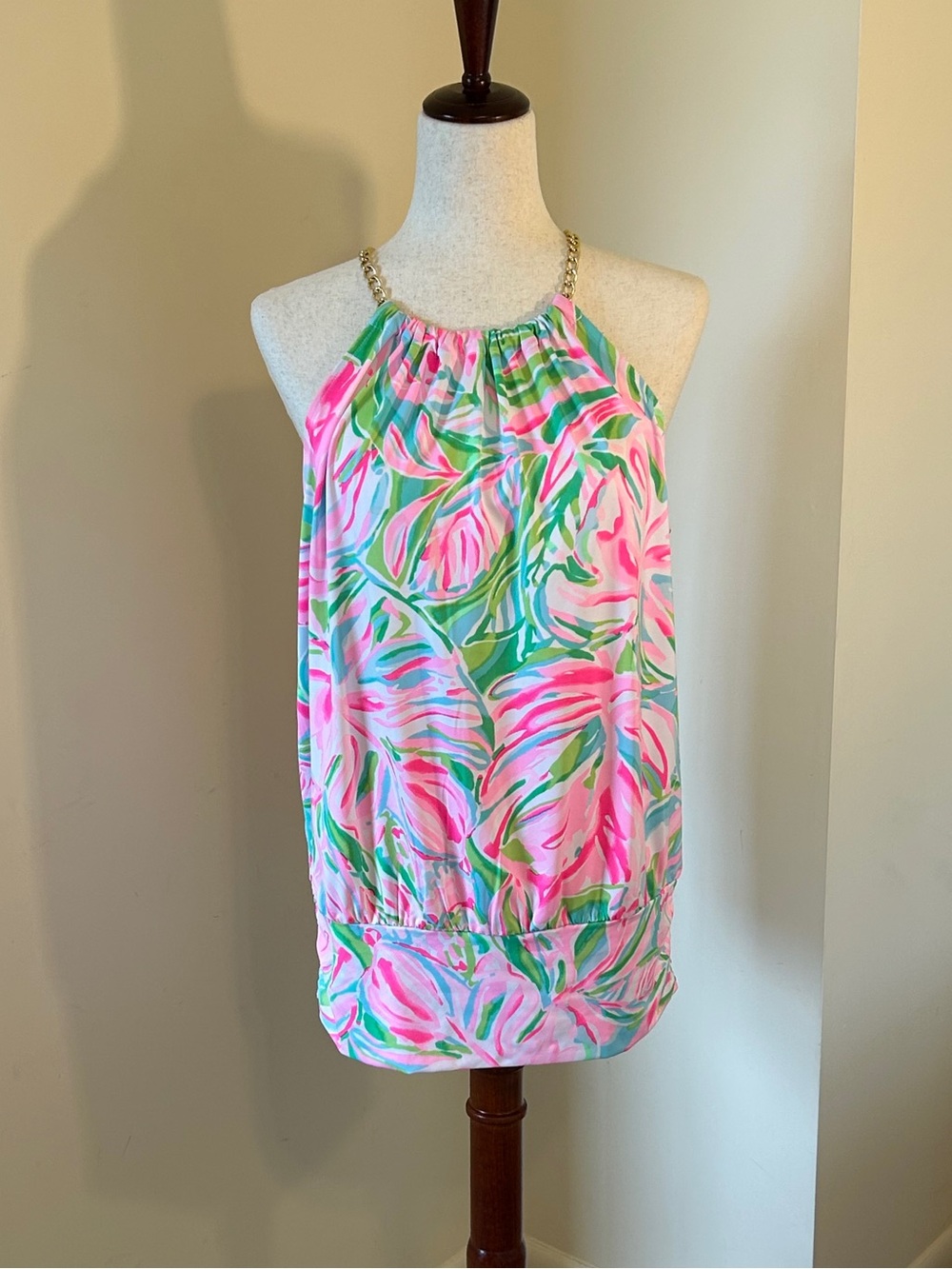 Lilly Pulitzer Pink & Green Floral Halter Camisole - Picture 4 of 10